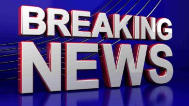 3D illustration of a breaking news TV screen